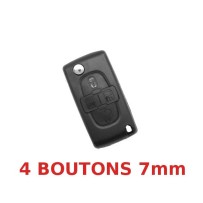 4-button remote key fob case for Citroen C8, 7mm blade