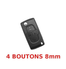 Télécommande coque de clé plip 4 boutons Citroen C8 Lame 8mm