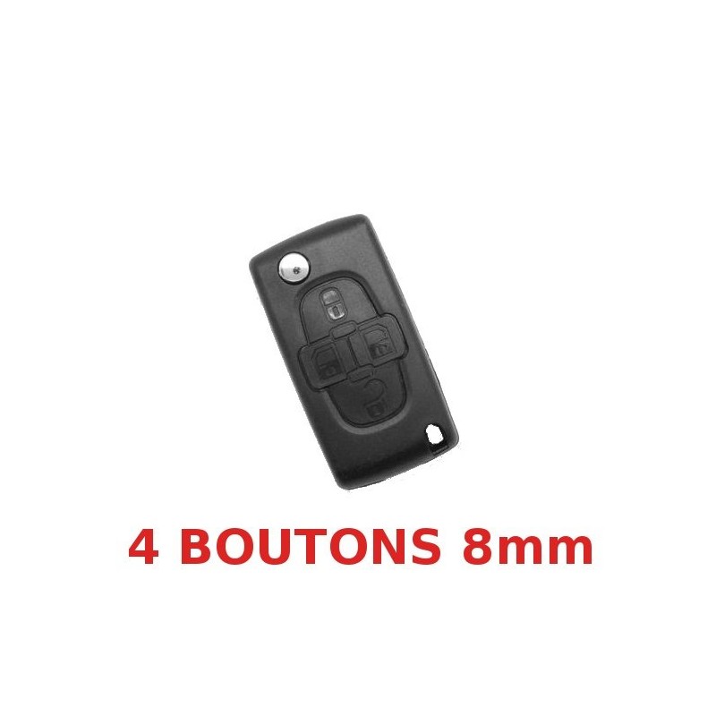 4-knops afstandsbediening voor Citroen C8, 8 mm blad