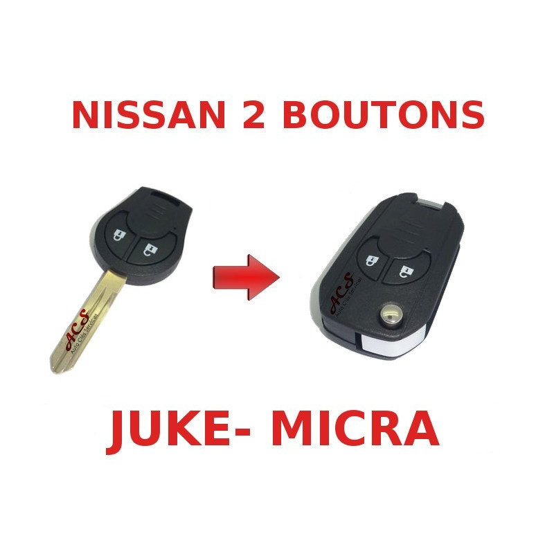 Kit de transformation de Clé pliable Nissan Juke, Micra