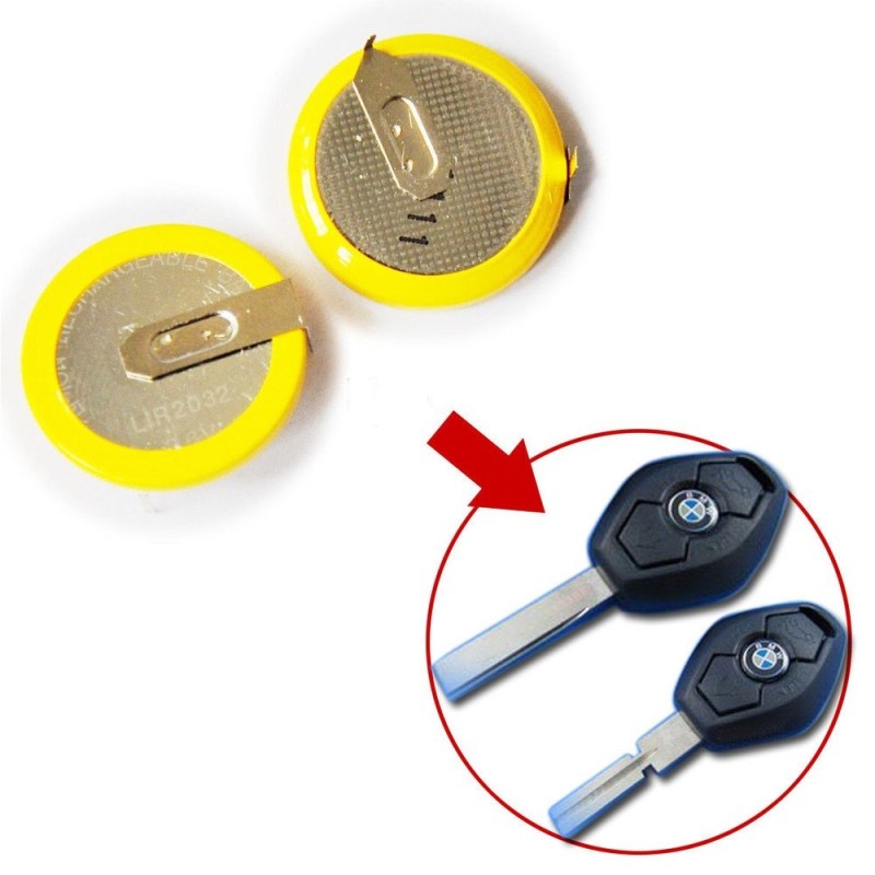 Bateria recarregável de íon-lítio LIR2032 de 3,6 V para controle remoto BMW.