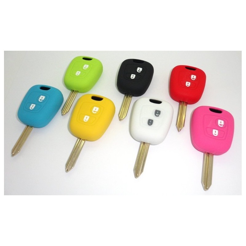 Green protective case for Peugeot and Citroën 2-button key fobs