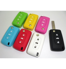 Étui housse de protection en silicone pour télécommande clé plip Peugeot 307, 407, 607, 5008, 3008, Partner, Expert 3 boutons