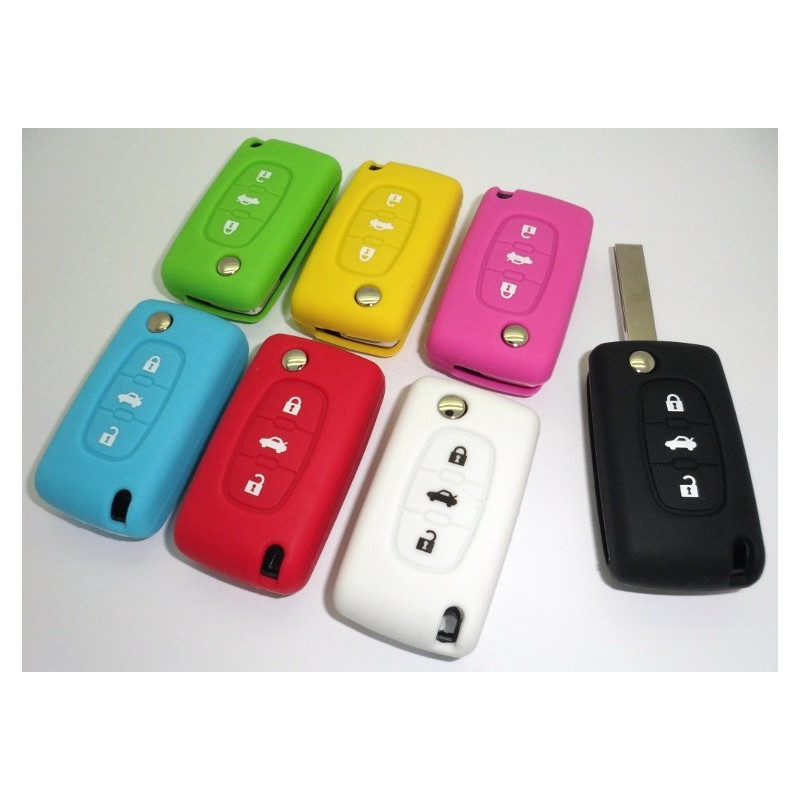 Silicone protective case for Peugeot plip remote control, Citroën 3 buttons