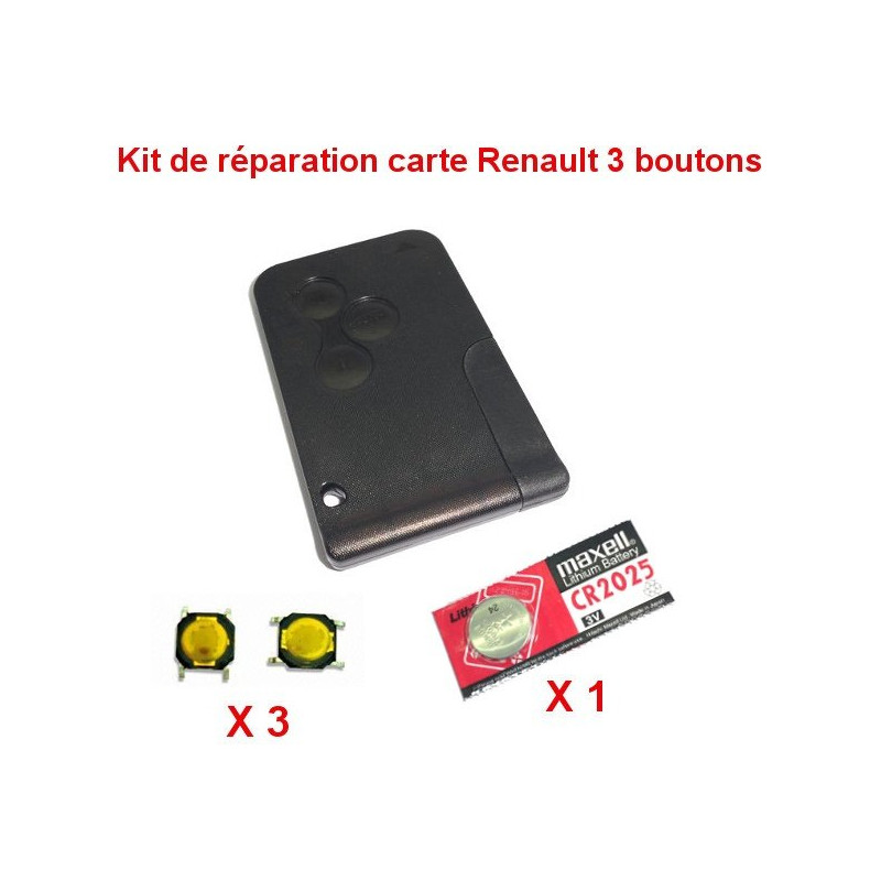 Carte 3 boutons Renault Megane, Scenic, Clio 