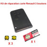 Kit de réparation Renault Megane Scenic carte + pile CR2025 + switch