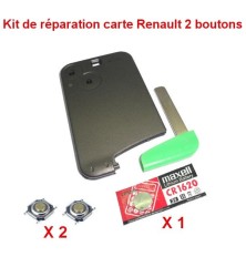 Kit de reparação Renault Laguna, Espace e Vel Satis: cartão-chave + bateria CR1620 + interruptor