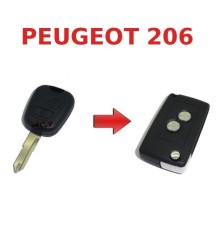 Peugeot 206 HDI BENZINE Opvouwbare Sleutel Conversie Kit Afstandsbediening Sleutel Klap