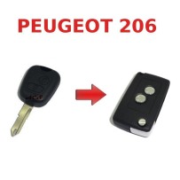 Kit de conversión de llave plegable para Peugeot 206 HDI gasolina. Llave plegable con mando a distancia.