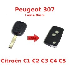Vouwsleutel conversiekit voor Peugeot 107, 307, 407 en Citroen C1, C2, C3, C4, C5