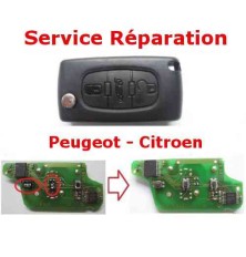 Key and remote repair service for Citroën C1, C2, C3, C4, C5, C8, Berlingo, Peugeot 207, 307, 308, 407, 807, and Partner models.