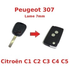 Vouwsleutel conversiekit voor Peugeot 107, 307, 407, Citroen C1, C2, C3, C4, C5