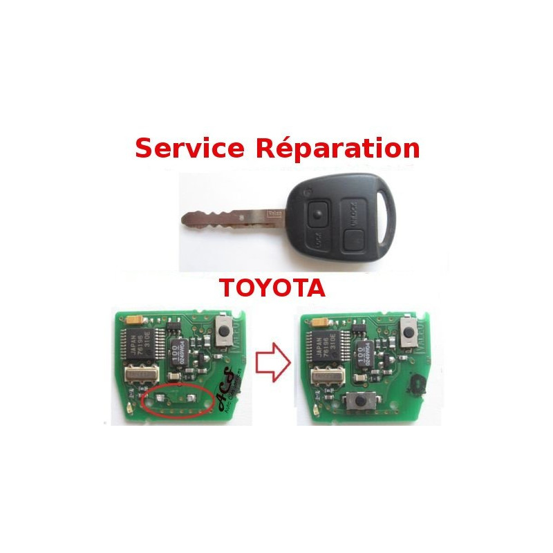 Clé de voiture 3 boutons + Pile CR2016 adaptée pour clé Toyota