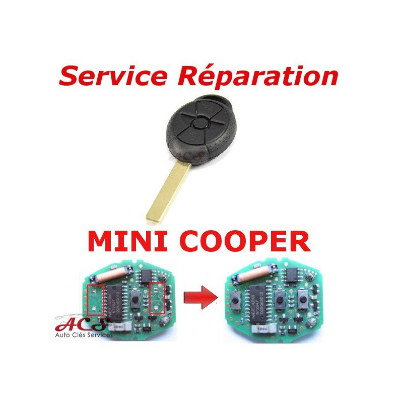 Service réparation télécommande clé 3 boutons Mini Cooper S one cabriolet, R50,R52,R53 