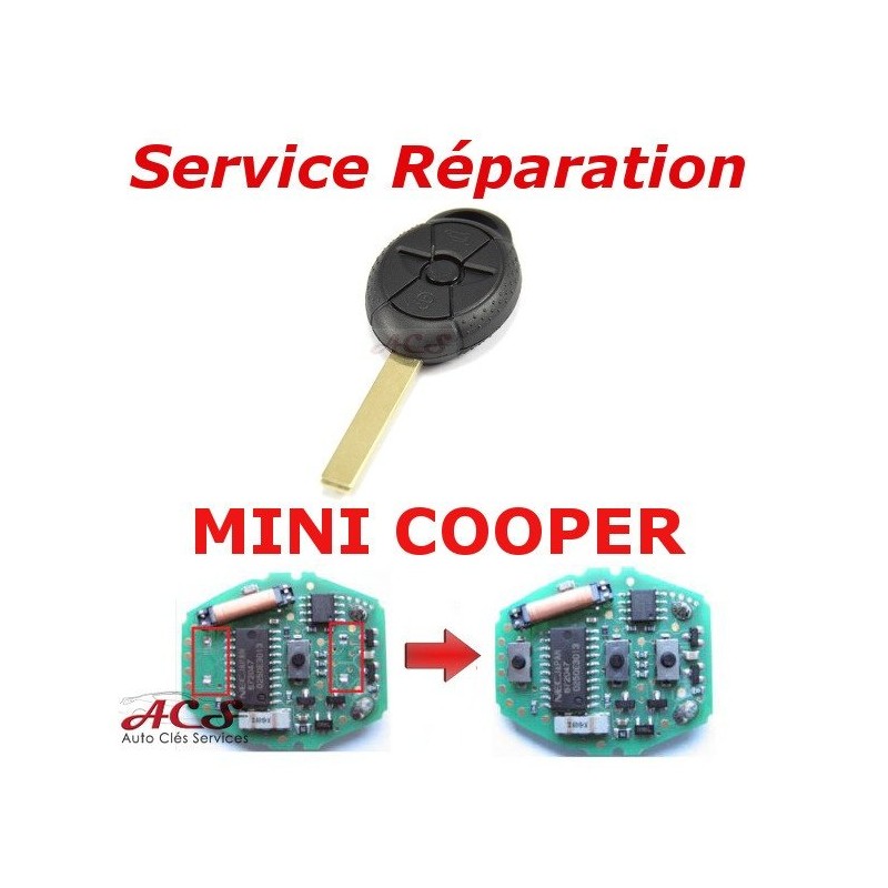 Servicio de reparación de mando a distancia de 3 botones para Mini Cooper S One descapotable, R50, R52, R53