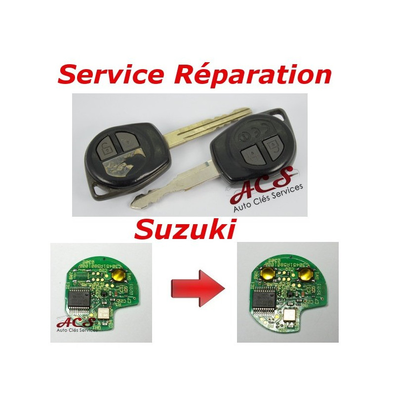 Service réparation télécommande clé Suzuki 2 boutons Grand Vitara, Swift, Ignis, Alto, Jimny, SX4...