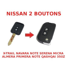 Kit de transformation de Clé pliable Nissan X-Trail, Navara, Micra, Almera, Primera, Qashqai, Note, 350Z, Serena