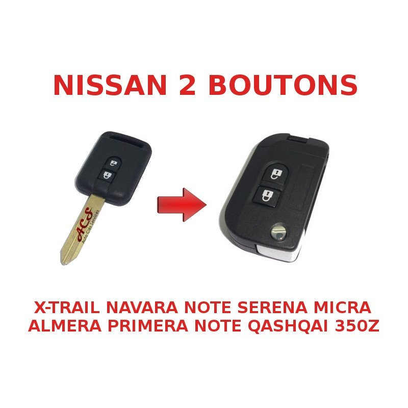 Nissan X-Trail Foldable Key Transformation Kit, Navara, Micra, Almera, Primera, Qashqai, Note, 350Z, Serena