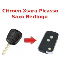 Kit de transformation de Clé Pliable Citroën Xsara Picasso, Saxo, Berlingo, Peugeot Partner, Plip 2 boutons