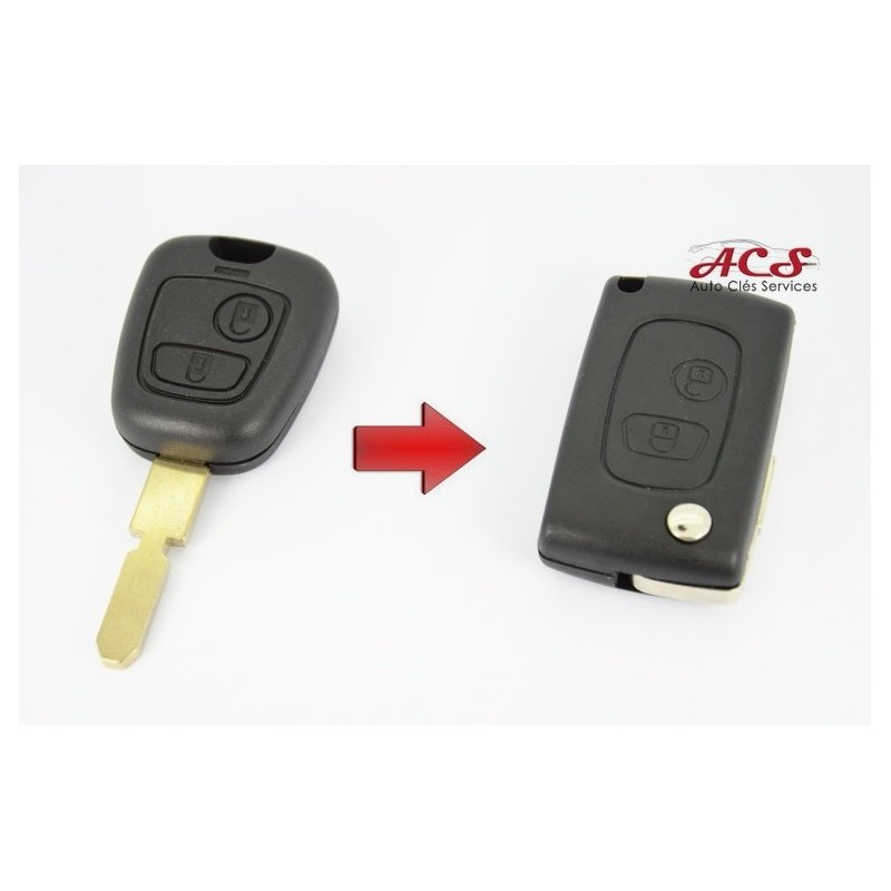Kit de conversión de llave plegable de 2 botones para Peugeot 406