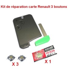 Reparatieset Renault Laguna, Espace, Vel Satis: sleutelkaart + CR1620-batterij + 3 schakelaars