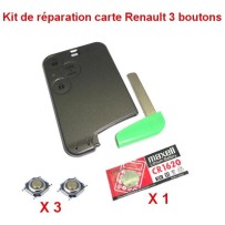 Kit de réparation Renault Laguna, Espace, Vel Satis carte + pile CR1620 + 3 switch