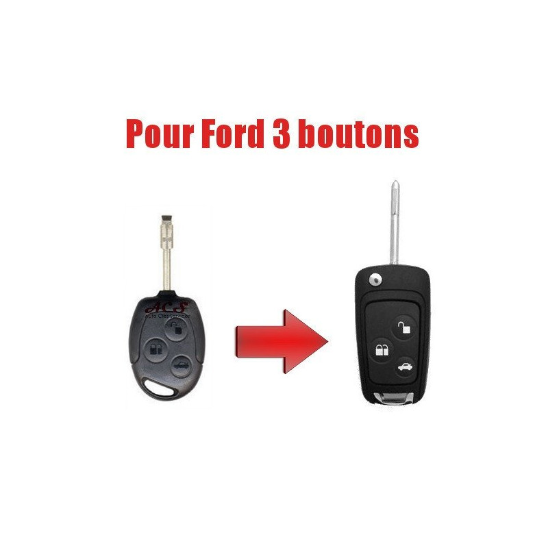 Transform kit Foldable key FORD FIESTA, FOCUS, KA, WORLD, FUSION remote control plip 