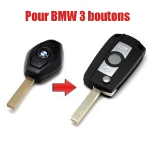 BMW 3-knops opvouwbare sleutel conversiekit voor X3, X5, Z4, E38, E39, E46, M5, M3, 3/5/7-serie, afstandsbediening