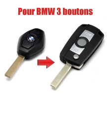 Kit de transformation de Clé pliable BMW 3 boutons X3, X5, Z4, E38, E39, E46, M5, M3, Serie 3/5/7, télécommande plip