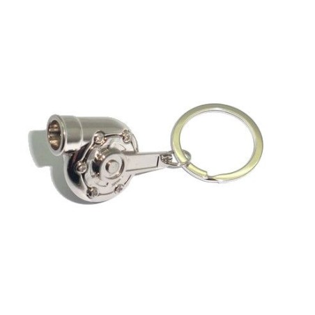 Porte-clés Turbine Turbo En Métal Chromé - Rotatif, Décoration Automobile, Pour Passionnés De Mécanique