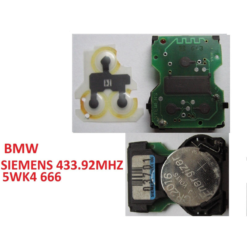 Afstandsbedieningzender BMW E36, E38, E39, E46, Z3 elektronisch SIEMENS 5WK4 666 / 5WK4666