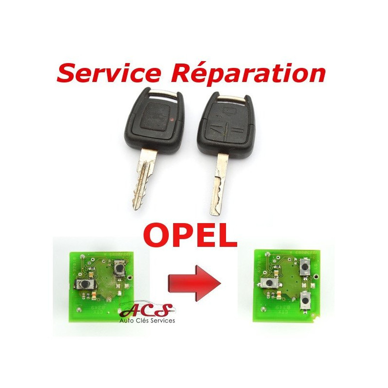 Opel sleutelafstandsbediening reparatieservice 2/3 knoppen Vectra, Astra, Zafira, Corsa, Meriva