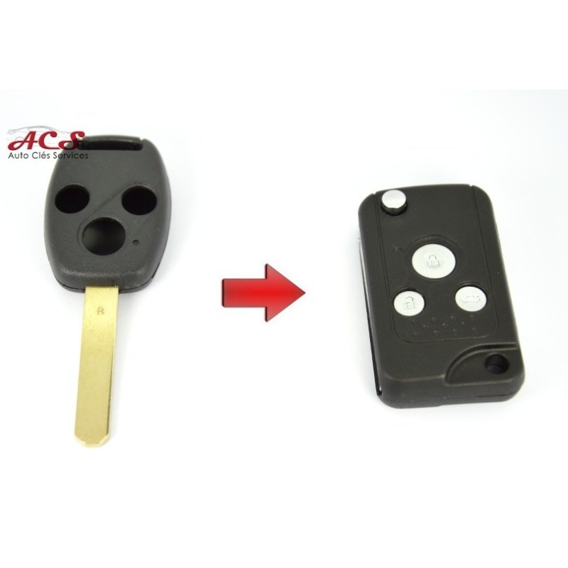 3-button folding key conversion kit for Honda Accord, Civic, CRV, HRV, Jazz...