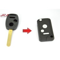 2-knops opvouwbare sleutel conversiekit voor Honda Accord, Civic, CRV, HRV, Jazz + PANIC