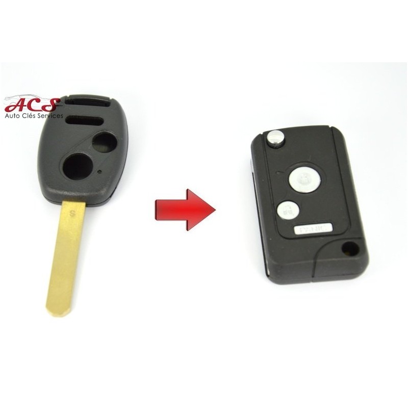 Kit de conversión de llave plegable de 2 botones para Honda Accord, Civic, CRV, HRV, Jazz + PÁNICO
