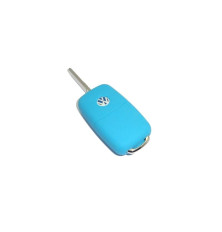 Blue protective case for remote control VW SEAT SKODA 3 buttons