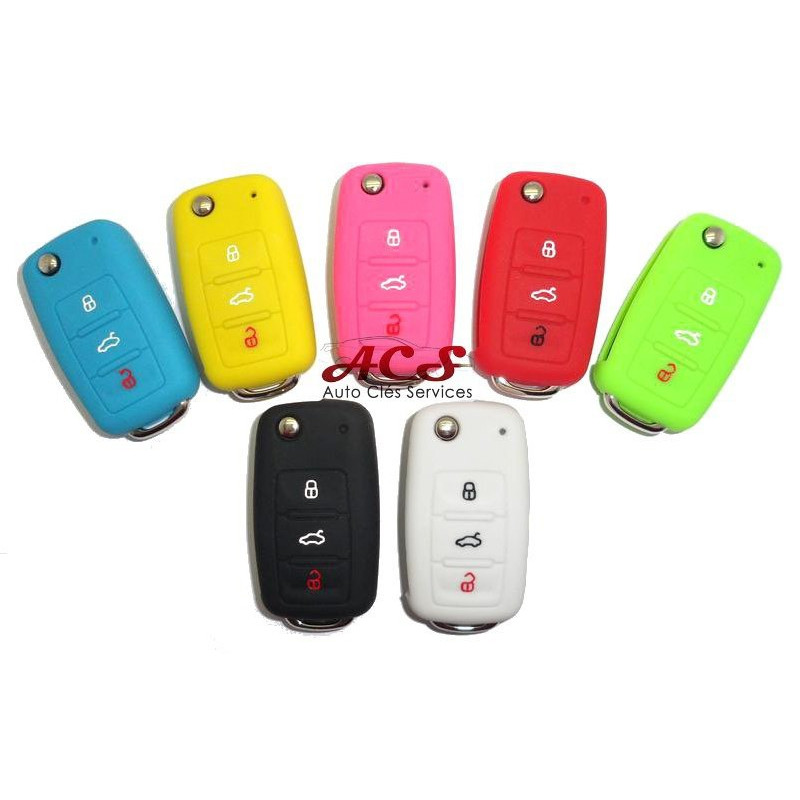 Blue protective case for remote control VW, SEAT, SKODA 3 buttons