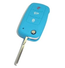 Blue protective case for VW SEAT SKODA 3-button key fob
