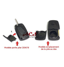 Télécommande coque de clé plip noire 3 boutons Fiat Punto Bravo Doblo Panda Stilo Ducato