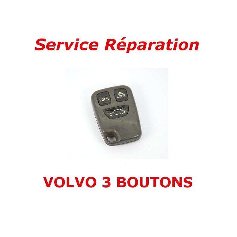 Service réparation télécommande clé 3 boutons Volvo S70, V70, C70, S40, V40, XC90, XC70