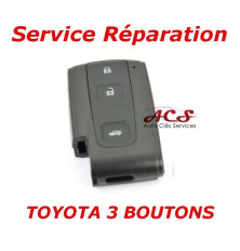 Service de réparation pour télécommande clé Toyota Avensis, Crown, Prius, Verso, Rav 4, IQ 3 boutons