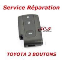 Serviço de reparação para controle remoto chave Toyota Avensis, Crown, Prius, Verso, Rav 4, IQ 3 botões