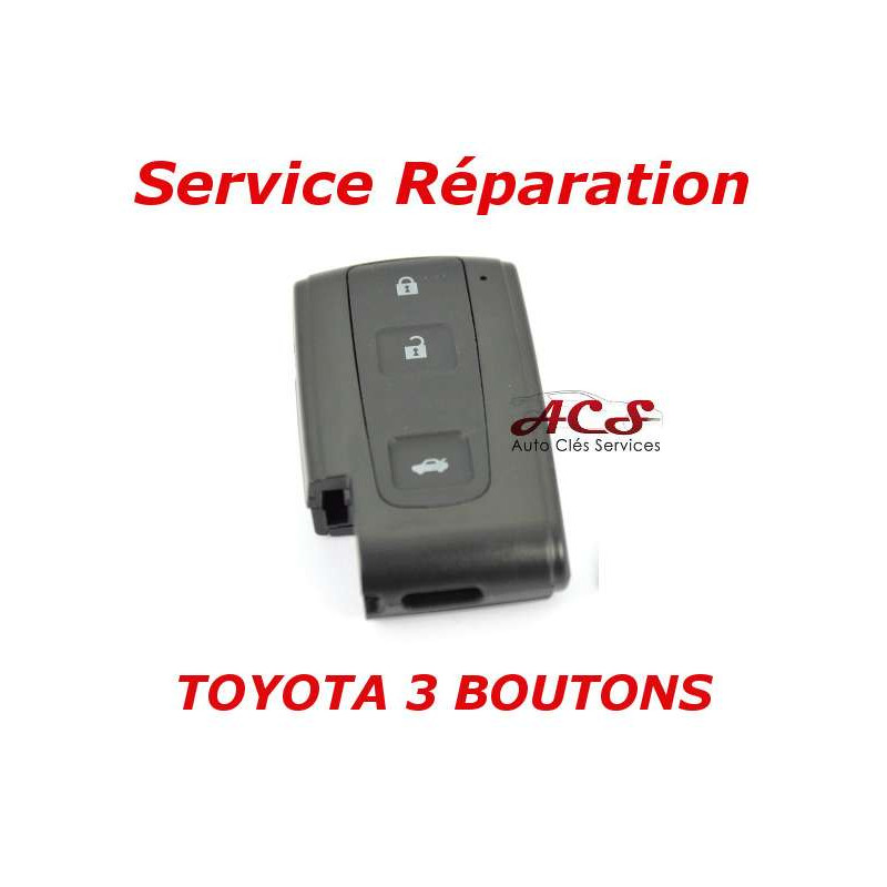 Service de réparation pour télécommande clé Toyota Avensis, Crown, Prius, Verso, Rav 4, IQ 3 boutons