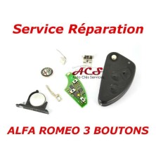 Service réparation télécommande clé Alfa Romeo 147, 156, 166, GT 3 boutons