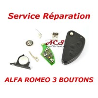 Servicio de reparación de llaves con mando a distancia de 3 botones Alfa Romeo 147, 156, 166 y GT