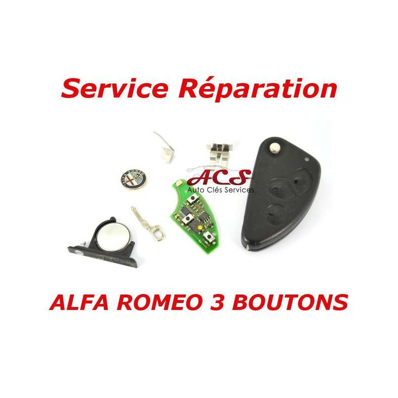 Service réparation télécommande clé Alfa Romeo 147, 156, 166, GT 3 boutons