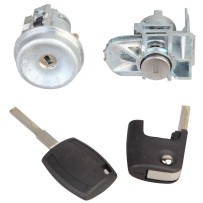 Kit de cilindro de cerradura de puerta con interruptor de encendido + 2 llaves para Ford Fiesta MK7 2008 - 2017