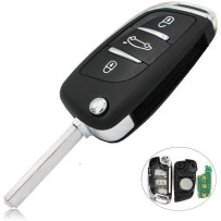 Caixa de controle remoto com 3 botões e chave flip Citroen C4 DS4