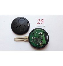 Transmissor de controle remoto 3 botões Smart Fortwo 450, Forfour, Roadster