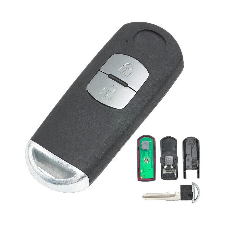 Carcasa para mando a distancia Mazda de 2 botones para modelos 3, 5, 6, CX-5, CX-7, CX-9, RX8 y MX5.